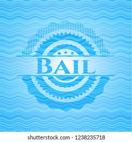 Bail sky blue water style badge.