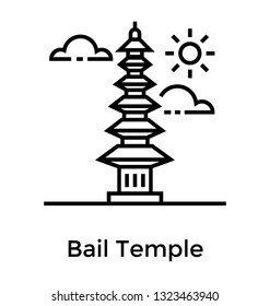 Bail temple line icon 