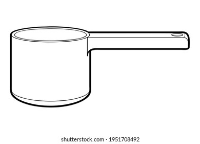 bailer line vector illustration,
isolated on white background.bathing cup top view