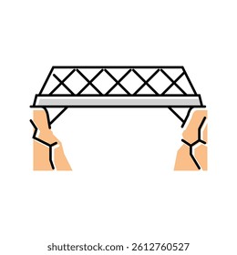 bailey bridge color icon vector. bailey bridge sign. isolated symbol illustration