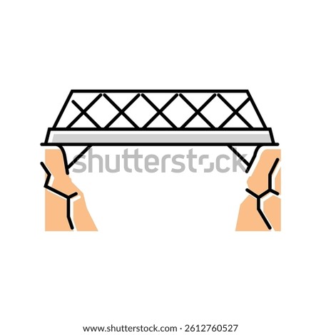 bailey bridge color icon vector. bailey bridge sign. isolated symbol illustration