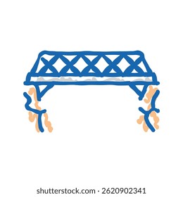 bailey bridge doodle icon sketch vector. bailey bridge sign. isolated symbol illustration