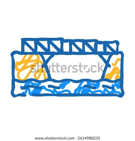 bailey bridge doodle icon sketch vector. bailey bridge sign. isolated symbol illustration