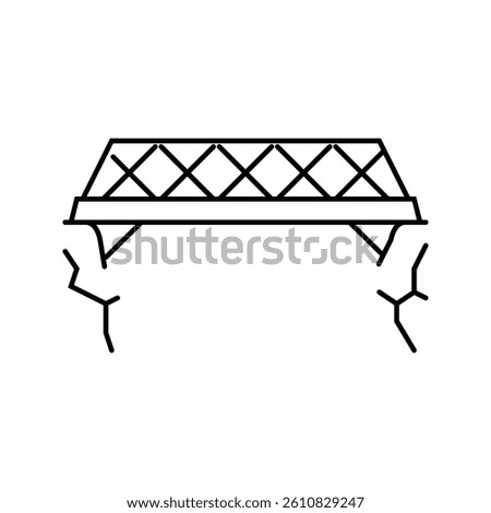 bailey bridge line icon vector. bailey bridge sign. isolated contour symbol black illustration