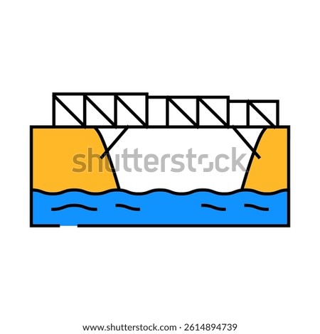 bailey bridge line icon vector. bailey bridge sign. isolated symbol illustration