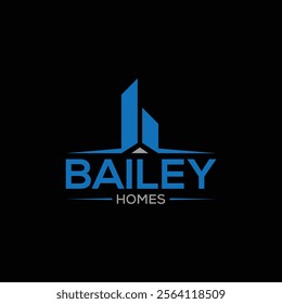 BAILEY HOMES logo design with bh abstract letter shape.
