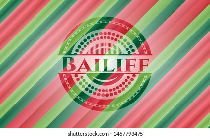 Bailiff christmas style emblem. Vector Illustration. Detailed.