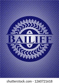 Bailiff emblem with denim high quality background