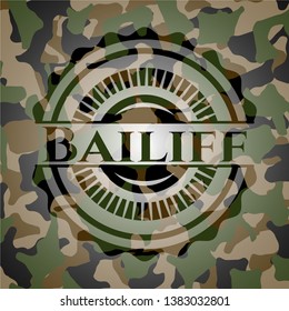 Bailiff on camo pattern. Vector Illustration. Detailed.