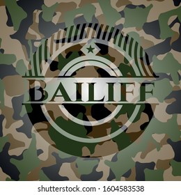 Bailiff on camo texture. Vector Illustration. Detailed.