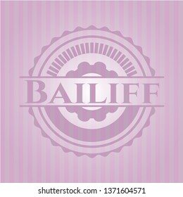 Bailiff pink emblem. Retro