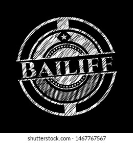 Bailiff written on a chalkboard. Vector Illustration. Detailed.