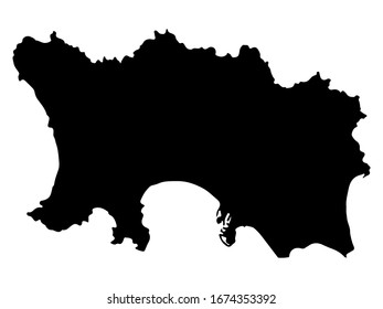 Bailiwick of Jersey Map Silhouette Vector