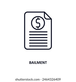 bailment outline icon.  Thin line icon from business collection. Editable vector isolated on white background