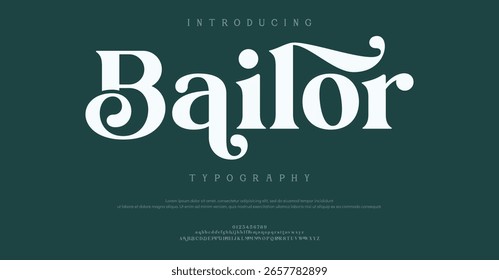  Bailor Modern Fuente. Fuente Sans Serif. Fuentes regulares del alfabeto del estilo urbano de la tipografía minúscula para la moda, deporte, tecnología, digital, película, diseño del logotipo, Ilustración vectorial