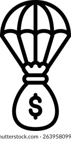 bailout icon illustration design with outline, this is not made from any AI generation