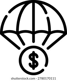bailout line icon illustration vector