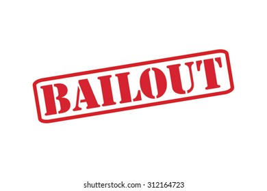 BAILOUT red Rubber Stamp vector over a white background.