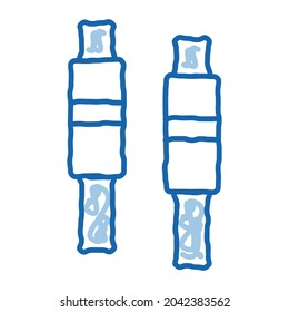 Bails skizzieren Symbol Vektorgrafik. Handgezeichnete blaue Linie Art Bails Zeichen. einzelne Symbolillustration