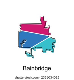 Bainbridge City of Georgia map vector illustration, vector template with outline graphic sketch style isolated on white background