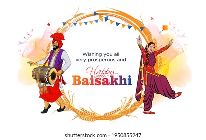 Baisakhi. Happy Baisakhi. Vaisakhi festival background and typography