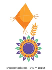 baisakhi rangoli decoration isolated design