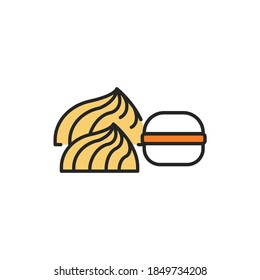 Baiser color line icon. Isolated vector element.