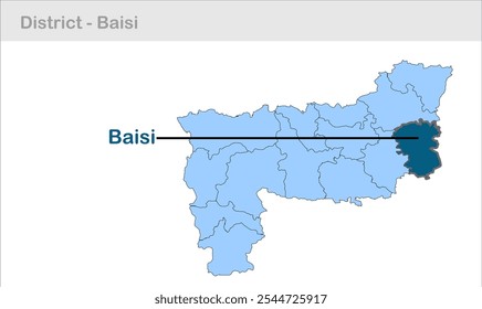 Baisi sub-district map, Purnia District, Bihar State, Republic of India, Government of Bihar, Indian territory, Eastern India, politics, village, tourism