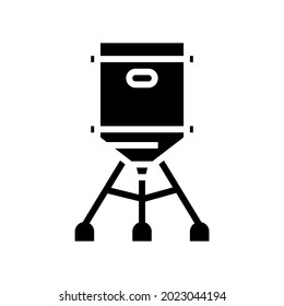 bait feeder glyph icon vector. bait feeder sign. isolated contour symbol black illustration