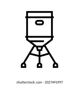 vector de icono de línea de alimentador de cebo. señal de alimentador de cebo. símbolo de contorno aislado ilustración negra