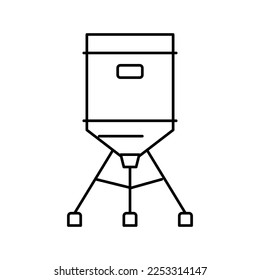 Köder-Anleger-Icon-Vektorgrafik. Köderfütter-Schild. isoliertes Kontursymbol