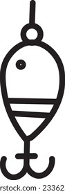 Bait Fish Fishing Outline Icon