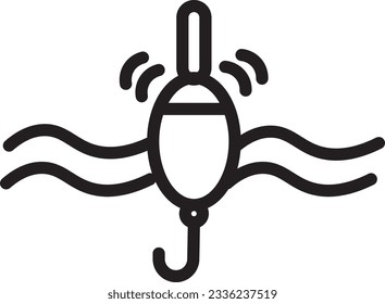 Icono de contorno de flotación de peces de cebo