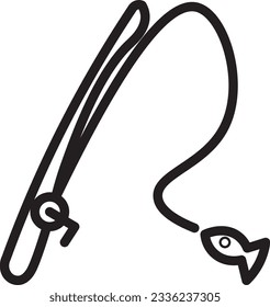 Icono de contorno de gancho de peces cebo