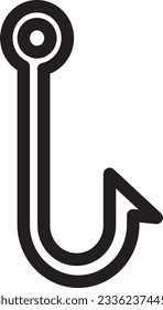 Icono de contorno de gancho de peces cebo