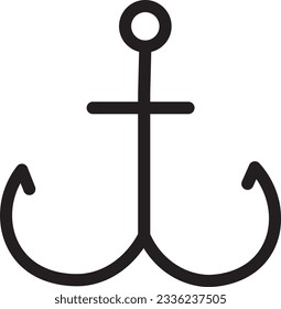 Icono de contorno de gancho de peces cebo