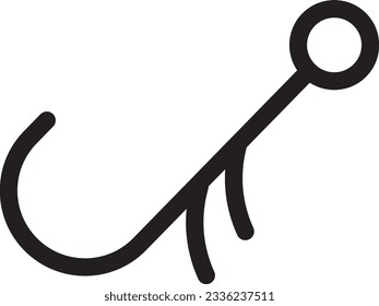 Icono de contorno de gancho de peces cebo