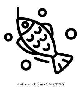 Bait fish icon. Outline bait fish vector icon for web design isolated on white background