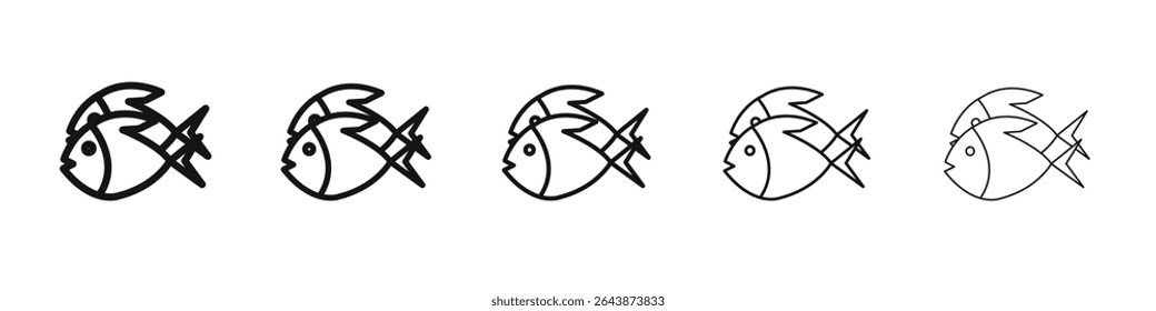 Bait Fishing Minnow icon black and white vector sign