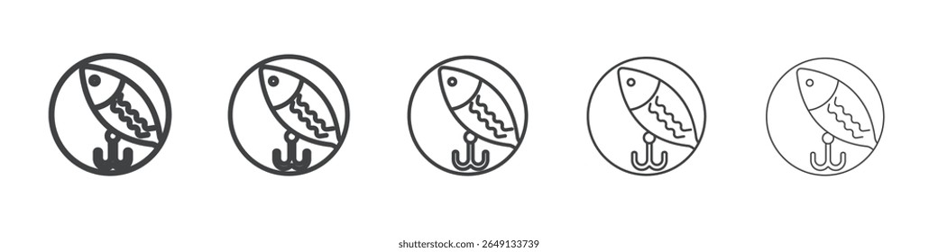 Bait Fishing Minnow icon outline ilustration vector symbol