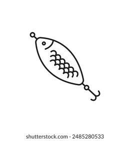 Bait Fishing Minnow icon vector set collection for web