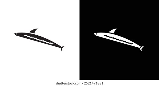 Bait Fishing Minnow icon Vector flat thin line illustration