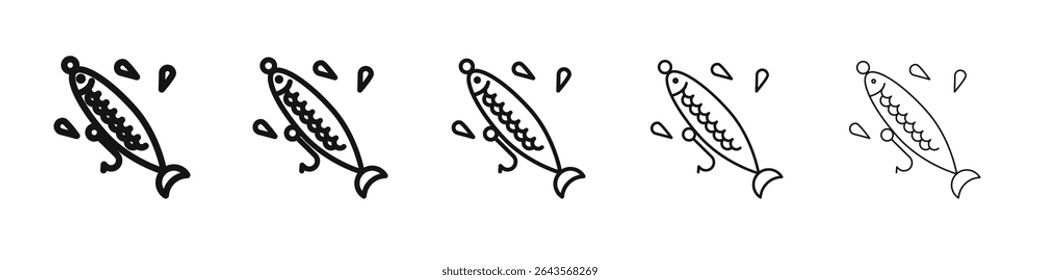 Bait Fishing Minnow icon vector outline set illustration sign