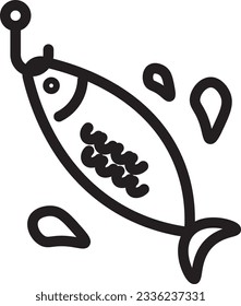 Bait Fishing Minnow Outline Icon