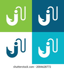 Bait Flat four color minimal icon set