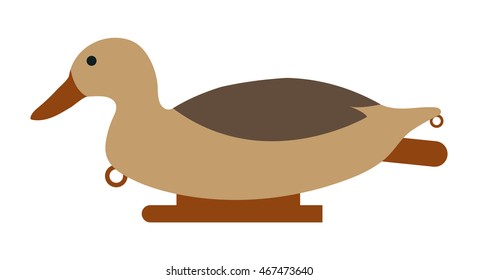 Bait in the form of a duck hunting in flat style, vector illustration