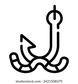 bait Line Icon Background White