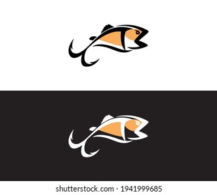 Bait Lure Fish Hook Fishing Angler logo design inspiration