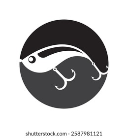 Bait Lure Fish Hook Jig for Fish Angler Sport Fishing logo design