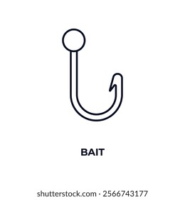 bait outline icon. Linear vector from nautical concept. Thin line bait icon isolated on white background